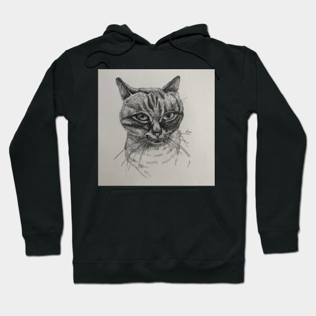 Cute cat Hoodie by Karroart